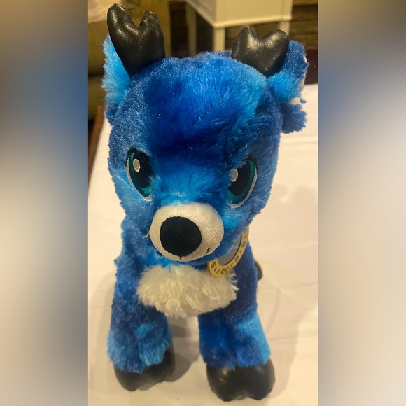 Build a bear Tinsel reindeer blue plush Christmas - Picture 2 of 11